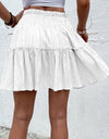 Smocked Waist Frill Trim Skirt