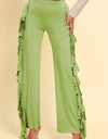 Fringe Trim Wide Leg Pants