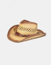 Fame Cutout Wide Brim Straw Hat