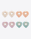 Random 4-Pair Fringe Heart Dangle Earrings