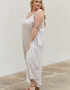 HEYSON Full Size Multi Colored Striped Jumpsuit with Pockets