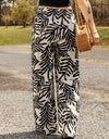 Printed Drawstring Waist Pants with Pockets