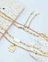 Gold-Plated Double-Layered Pendant Necklace