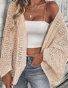 Openwork Open Front Long Sleeve Cardigan