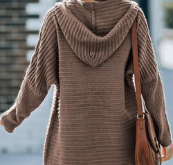 Open Front Longline Hooded Cardigan