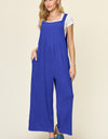 Double Take Full Size Texture Sleeveless Wide Leg Overall