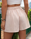 Tied Ruched Elastic Waist Shorts