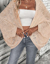 Openwork Open Front Long Sleeve Cardigan