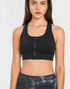 Zip Up Racerback Sports Bra