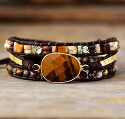 Geometrical Shape Triple-Layer Bracelet