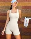 Square Neck Wide Strap Active Romper