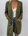 Cable-Knit Button Down Cardigan with Pockets