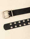 PU Leather Two Row Eyelet Belt