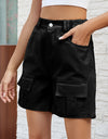 Pocketed High Waist Denim Shorts