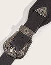 Double Buckle PU Leather Belt