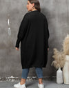 Plus Size Long Sleeve Pocketed Cardigan