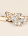 Rhinestone Butterfly Elastic Metal Belt