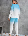 Gradient Round Neck Sweatshirt and Joggers Set