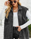 Button Down Collared Neck Denim Jacket