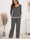 V-Neck Top and Pants Lounge Set