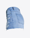 Full Size Distressed Bead Denim Shorts