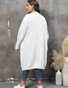 Plus Size Long Sleeve Pocketed Cardigan