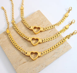 Titanium Steel Cutout Heart Bracelet