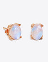 Natural Moonstone 4-Prong Stud Earrings