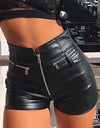 Full Size Zip-Up Shorts with Pocket