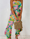 Ruffled Printed Tube Jumpsuit