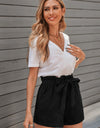 Paperbag Waist Belted Pocket Shorts