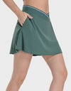 Pocketed Elastic Waist Active Skirt