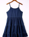 Spaghetti Strap Tiered Denim Dress