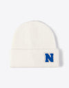 Letter N Patch Cuffed Knit Beanie