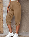 Full Size Roll-Tab Capris Pants