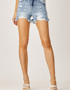 RISEN High Waist Distressed Denim Shorts