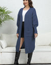 Open Front Dropped Shoulder Cardigan