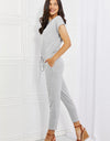 Culture Code Comfy Days Full Size Boat Neck Jumpsuit in Grey