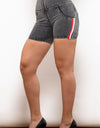 Full Size Side Stripe Zip Closure Denim Shorts