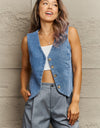 Button Down Denim Vest