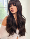 Full Machine Long Wave Synthetic Wigs 24''