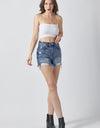 RISEN High Rise Distressed Denim Shorts