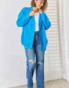 Open Front Dropped Shoulder Cardigan