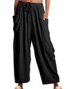 Full Size Pocketed Drawstring Wide Leg Pants