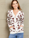 Woven Right Animal Print Button Front Sweater Cardigan