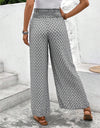 Tied Printed Wide Leg Pants