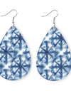 Printed PU Teardrop Earrings