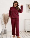 Ivy Lane Teddy Long Sleeve Top and Pants Lounge Set