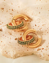 18K Gold-Plated Inlaid Zircon Double-Hoop Earrings