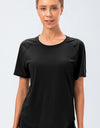 Round Neck Raglan Sleeve Active Tee